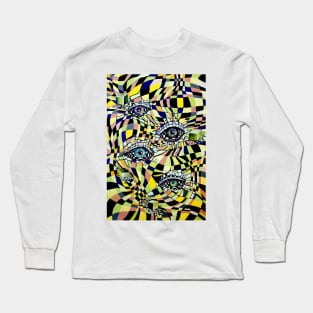 Conspiracy All seeing Eye Watercolor Artwork Long Sleeve T-Shirt